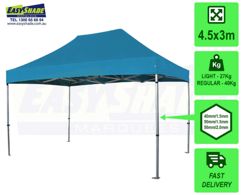 4.5 x 3 blue marquee with dimensions outlined
