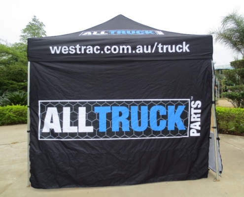 black custom marquee with the words all truck on it