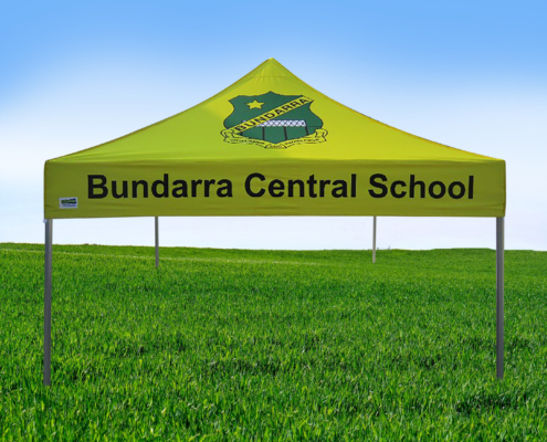 custom marquee with the words bundara central school on it