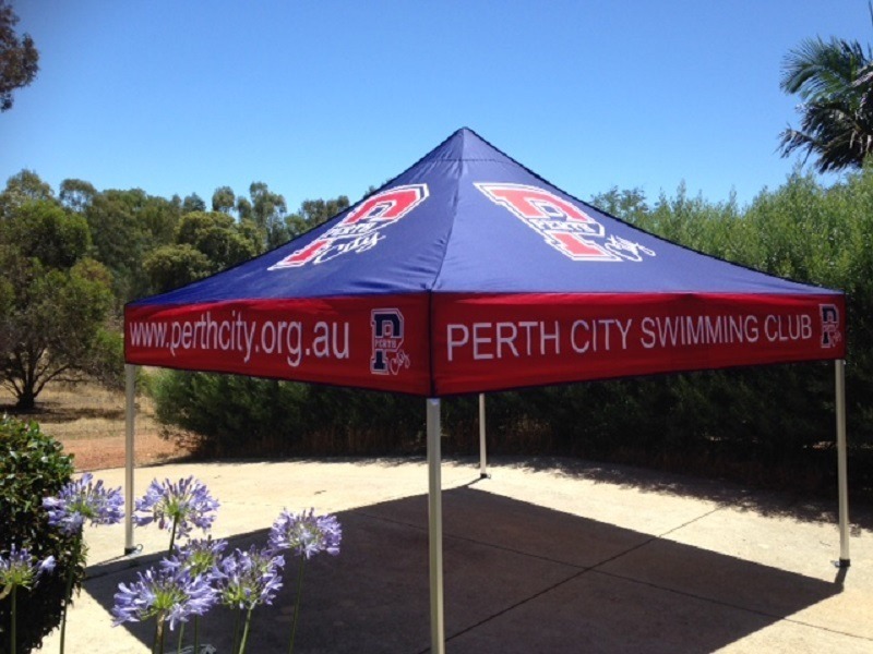 Custom Marquee Perth - Wit Perth City Swimming branding